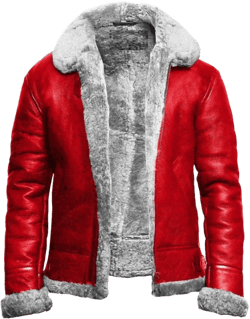 Christmas Red A2 Bomber Aviator Leather Jacket