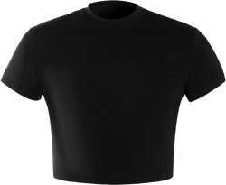 Milumia Men's Short Sleeve Crew Neck Slim Fit Basic Crop Top T Shirts Hot Shirts XX-Large Black