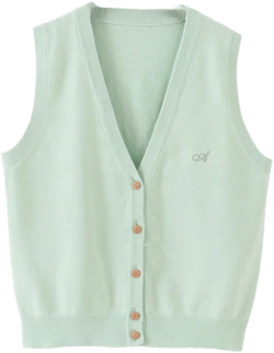 Cute Preppy Aesthetic Knit Sweater Vest for Teen Girls Sleeveless V Neck JK Uniform Pullover Knitwear Kawaii Tank Top X-Small Light Green