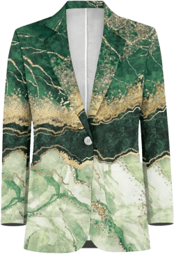 Flashideas Blazer Jacket Men One Button Suit Long Sleeve Blazer Jackets FashionBlazer Business Suit Jacket XX-Large Green Marble Print