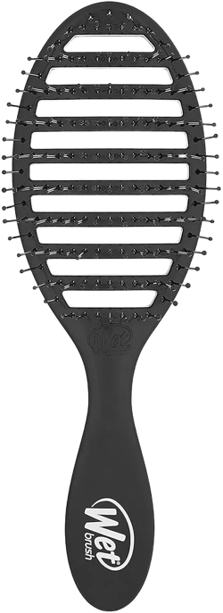 Wet Brush Speed Dry Hair Brush, Black, Vented Design & Soft HeatFlex Bristles, Blow Dry Safe, Ergonomic Handle Manages Tangles & Uncontrollable Strands, Pain-Free Hair Accessories 1 Count (Pack of 1) Black