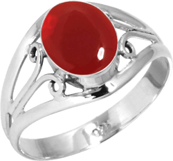 JEWELOPORIUM 925 Sterling Silver Handmade Ring for Women 8x10 Oval Gemstone Statement Jewelry for Gift (99052_R) Garnet Quartz 7