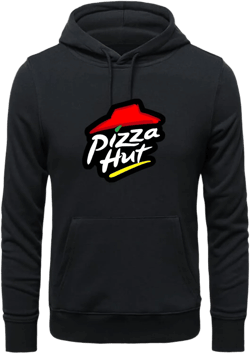 Men's Hut Logo Pizza Hutt Hoodies, Gray,black Large Black,white