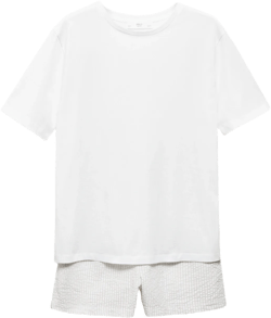 Two-piece striped cotton pajamas