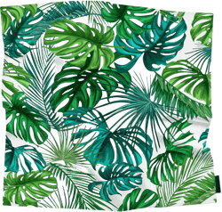Vintage Floral Head Scarf Silk Feel Like White Peonies Gold Leaves Branches Berries Bandana Soft for Women Girls Tropical Leaves