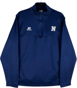 Vintage Russell Athletic 2000's Dark Blue Navy Football Track Jacket Size M