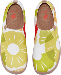UIN Women's Art Painted Travel Shoes Slip On Casual Knit Loafers Lightweight Comfort Fashion Sneaker Toledo ⅠBirds and Flowers 7 Pineapple Slices