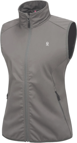 Little Donkey Andy Women's Lightweight Golf Vest,Windproof Softshell Vests Outerwear, Sleeveless Jacket for Running Hiking Large Gray