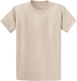 Clothe Co. Mens Heavyweight Cotton T-Shirt Plain Tee (Available in Big & Tall) Large Light Sand