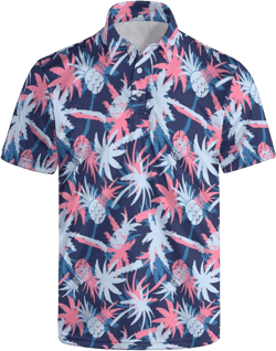 Funny Polo Shirts for Men Funny Print Golf Polo Shirts for Men Lightweight 4 Way Stretch Men Golf Shirts Short Sleeve Large Black-tropical Fruit