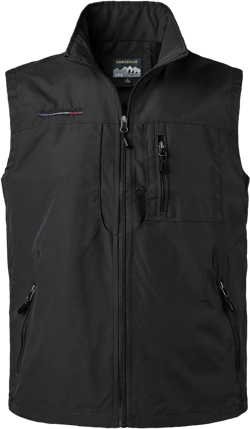 Mens Quick Dry Fishing Vests Lightweight Sleeveless Jackets with Zipper Pockets for Travel Hiking XX-Large A-black