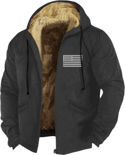 XIAXOGOOL Jackets For Men Hoodie Big And Tall Winter Sherpa Lined Jacket Mens Heavyweight Fleece Warm Trucker Hoodies Coat X-Large 01-dark Gray