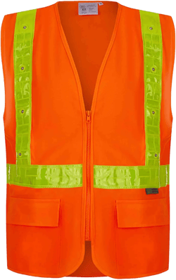 ANSI/ISEA Class 2 Hi-Vis LED Safety Vest 16 Bright LED Lights Yellow PVC Reflective, Zipper, Pockets