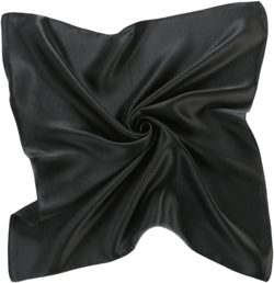 52 x 52cm 100% Silk Women’s Neck Square Scarf Pure Color Neckerchief Headwrap Black