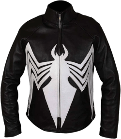 venom Crawal Faux PU Mens Black Leather Jacket Medium Black