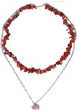 ZPMMPZ Double layered Gemstone Choker Irregular Red Stone Seed Bead Necklace for Women: Clothing, Shoes & Jewelry