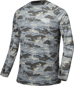 Men's UPF 50+ Sun Protection Shirt Long Sleeve Quick Dry Fishing Shirt Rash Guard Swimming Hiking Running-1003 Small Hail Storm