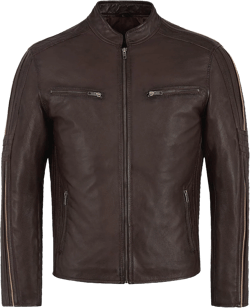 HANDSY Leather Jackets For Men - Leather Motorcycle Jacket Men -leather Biker Jacket Men - Real Leather Jackets For Men Small Dark Brown