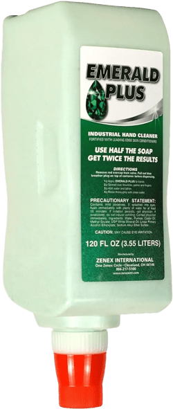 Zenex Emerald Plus Hand Soap - Industrial Hand Cleaner | Heavy Duty Detergent & Pumice Shop Soap | Dissolves Grease, Oil, Tar, Paint | Lemon Scent | Moisturizing | 3.55 L (4 Count)
