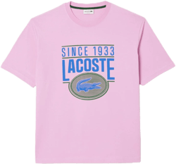 Lacoste Men's Short Sleeve Loose Fit Front Large Croc Graphic Tee Shirt X-Large Gelato