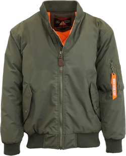 Spire by Galaxy Men's Flight Jacket X-Large Olive