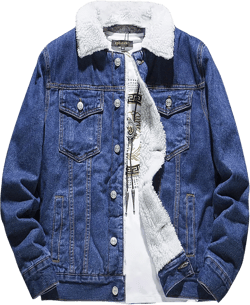 Jean Jacket Mens Sherpa Fleece Lined Denim Jacket Winter Warm Trucker Jacket Cowboy Coat Motorcycle Jean Jackets Medium 01-blue