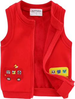 LittleSpring Little Boys Vest Lightweight Cute Sleeveless Jacket Quilted Car Red 6