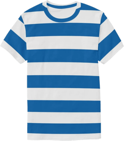T-Shirts for Men Blue and White Horizontal Stripe Short Sleeve Crew Neck Casual Tee Shirt Tops Medium Multicoloured