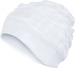 Fashy Women's Fabric Bathing Swim Cap One Size White