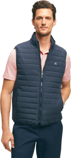 Brooks Brothers Men's Quilted Golf Vest Medium Navy