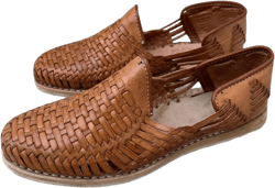 Mexico en la Piel Men’s Handmade Leather Huarache Sandals – Slip-On, Comfortable, Breathable, Available in Tan, Black, and Reddish – Sizes 8US to 13US