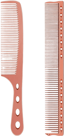 Hair Styling Comb,2PCS Metal Combs For Hair Women,Space Aluminum Stainless Steel Anti-static Sparse Haircut Comb Beauty Tool (Rose Golden)