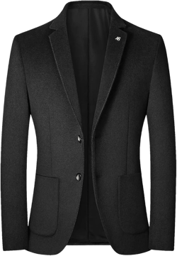 Mens Wool Blend Blazer Jacket Lightweight Herringbone Tweed Blazer Wedding Prom Dinner Two Button Casual Sport Suit Coat XX-Large G#black