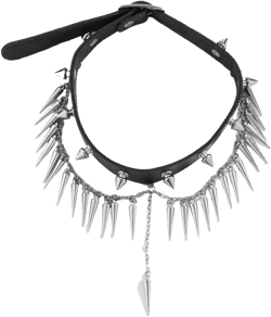 CHICYOHO Halloween Leather Spike Necklace Goth River Spike Studded Choker Necklace for Women (A-Black)