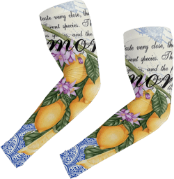 Close-up Rustic Lemon Morocco Cooling Arm Sleeves for Men & Women, Retro Poster Abstract Art