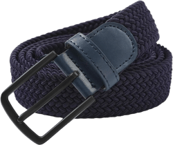Elastic Woven Belt For Men Stretch Braided Canvas Casual Belts With Multicolored Dark Blue L 37-40