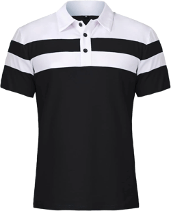MANSDOUR Men's Polo Shirts Casual Cotton Slim Fit Long Sleeve and Short Sleeve Polo Shirt Patchwork Collared Work Golf Shirt