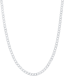 ARGENTO REALE Authentic 925 Sterling Silver 1.5MM 2MM 3MM 4MM Curb Cuban Chain Necklace Womens 16-30 18.0 Inches 4MM