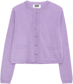Lavender Stripe Knit Cardigan