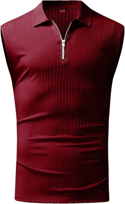 Ymosrh Men's Polo Tank Tops Sleeveless Tee Shirts Summer Bodybuilding Fitness Muscle Golf Tee Shirts, S-3XL Wine Medium