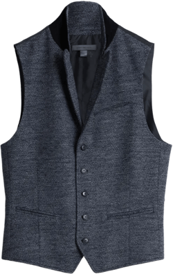 John Varvatos Sim Pit Peak Lapel Vest in Navy