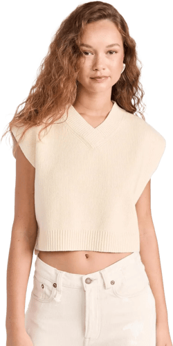 Free People Women's Easy Street Vest Small Cream