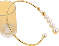 Metal Big Pearl Open Choker Necklace for Women Adjustable Gold Big Pearl Choker Necklaces Round Open Cuff Necklace Chunky Pearl Necklace for Women (C): Clothing, Shoes & Jewelry