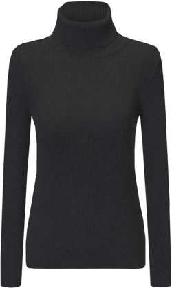 SANGTREE Women's Turtleneck Basic Great Stretchy Slim Fit Sweater X-Large Black