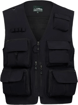 Mens Vest Outerwear Summer Outdoors Safari Vests Travel Photo Work Fishing Cargo Tool Vest Multi-pockets