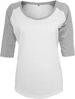 Build Your Brand Women's ¾ Contrast Raglan Tee