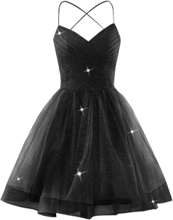 Sparkly Tulle Homecoming Dresses 2024 Short Prom Dresses Straps A Line Mini Dance Party Dresses : Clothing, Shoes & Jewelry