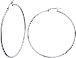 Solid 925 Sterling Silver High Polished Hypoallergenic Hoop Earring Set for Women | 1.25mm- 4mm Thick Hoops | Secure Clip Top Closure | Shiny Classic Earrings, 10mm-70mm 50.0 Millimeters 1.50mm-Sterling Silver