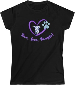 Purple Live, Love, Beagle Women's Softstyle Tee