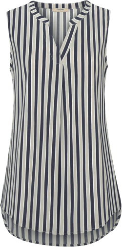 Timeson Women's Chiffon V Neck Sleeveless Blouse Tops Office Work Shirts Beige Blue Small